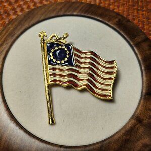 Vintage Betsy Ross 13 Colonies Enamel Brooch